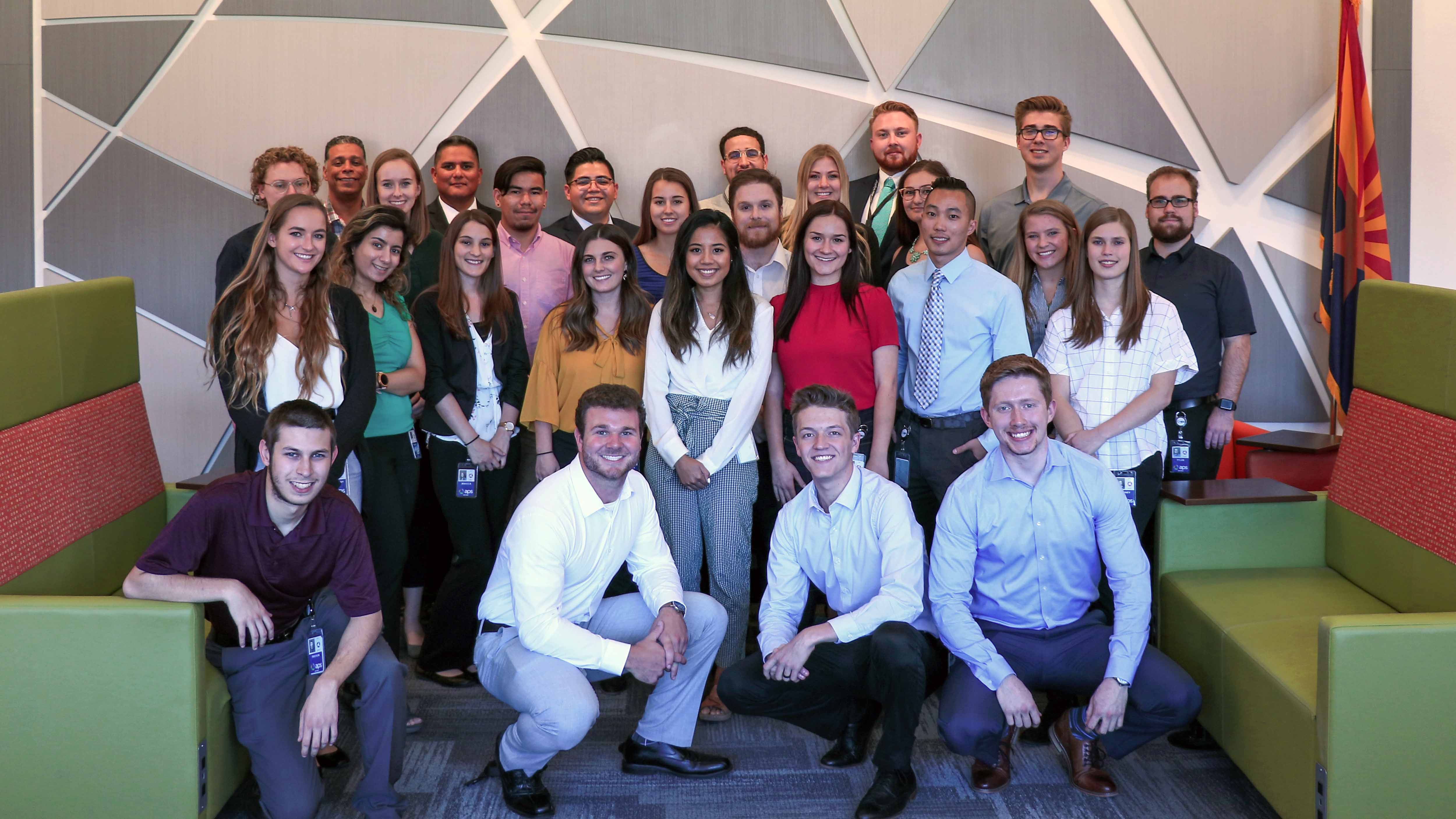 Group of interns posing for a picture at APS