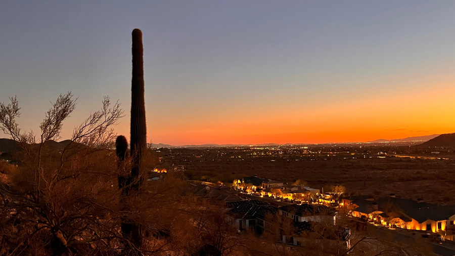 Sunset over the southwest valley