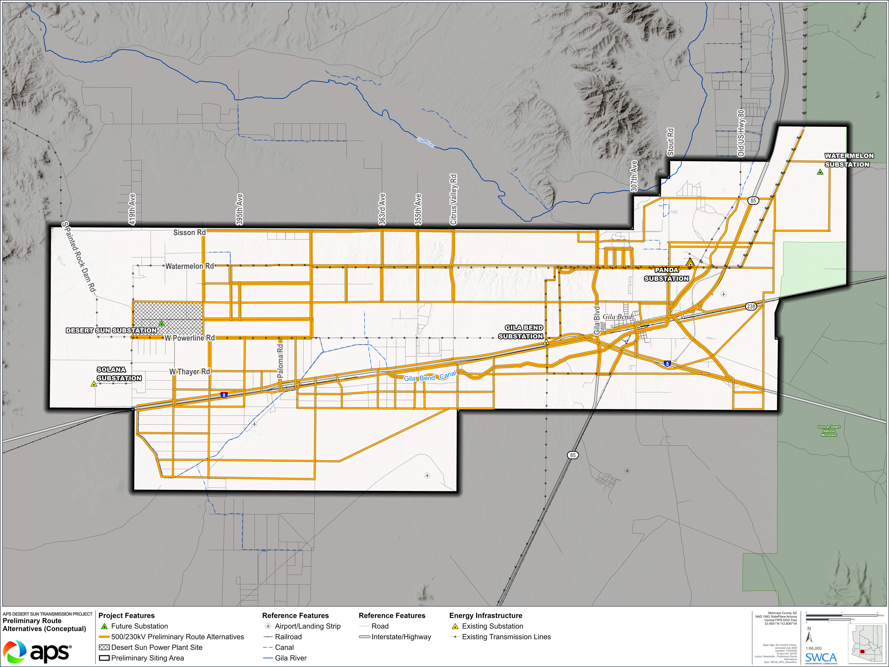 Desert Sun Line Project Map