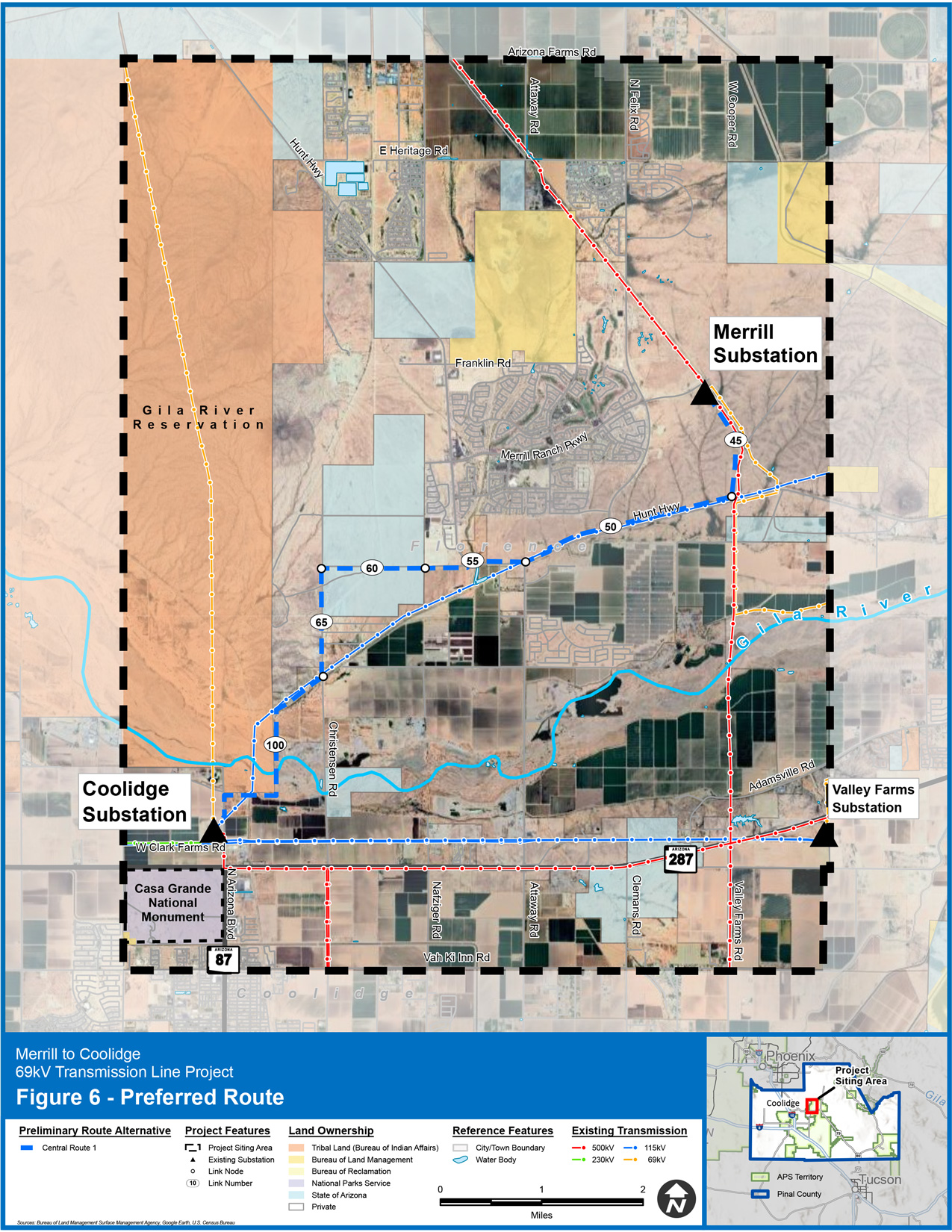 Preferred route for the Merrill-Coolidge line