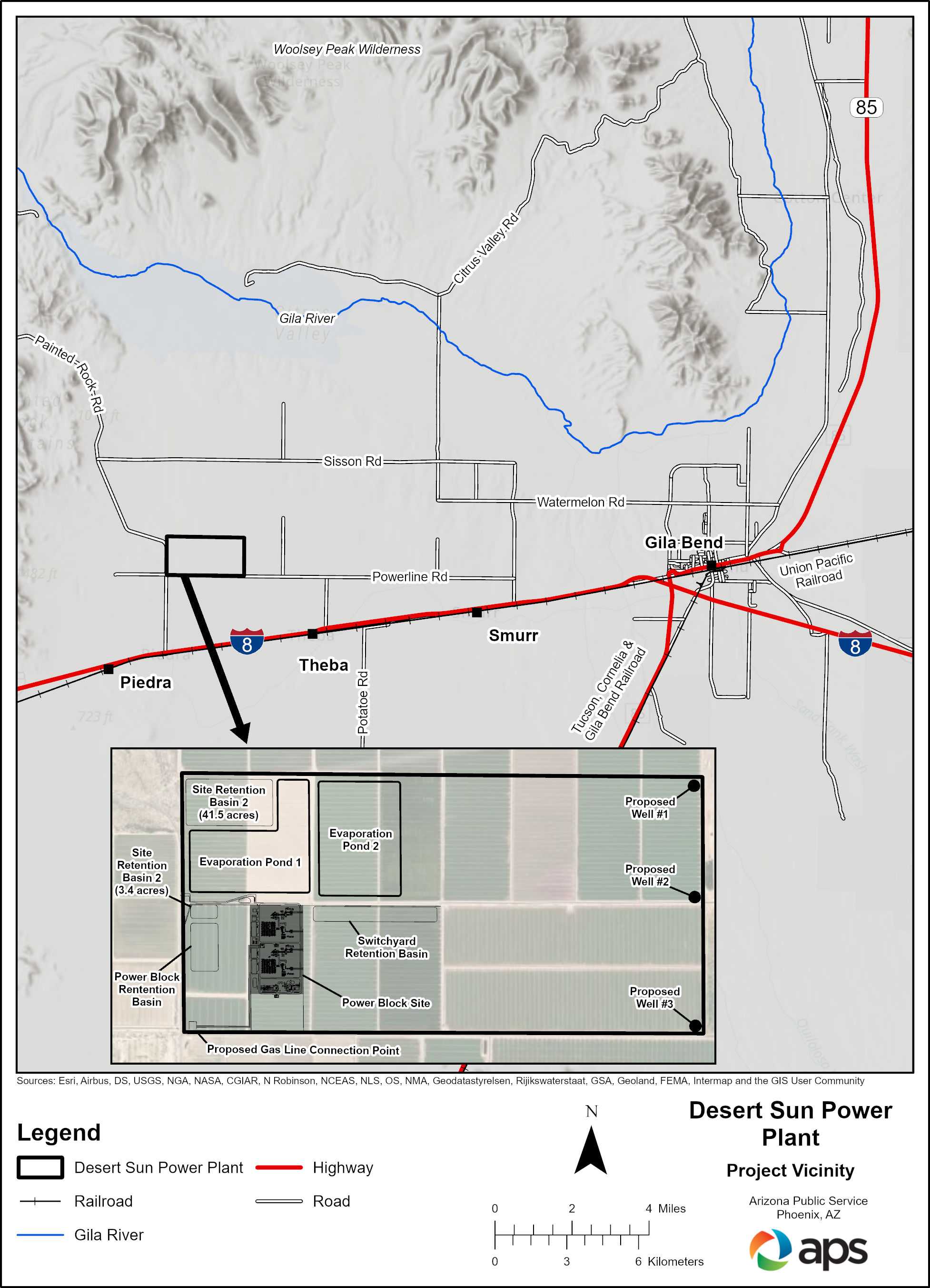 Desert Sun proximity map