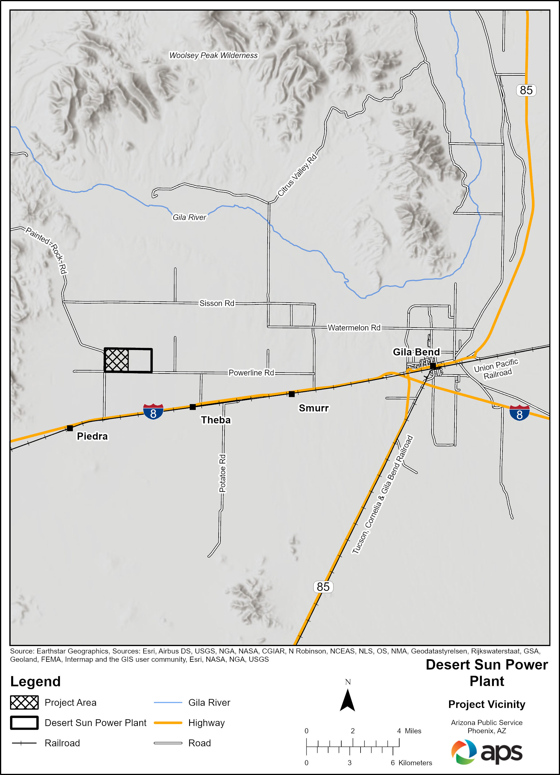 Desert Sun proximity map