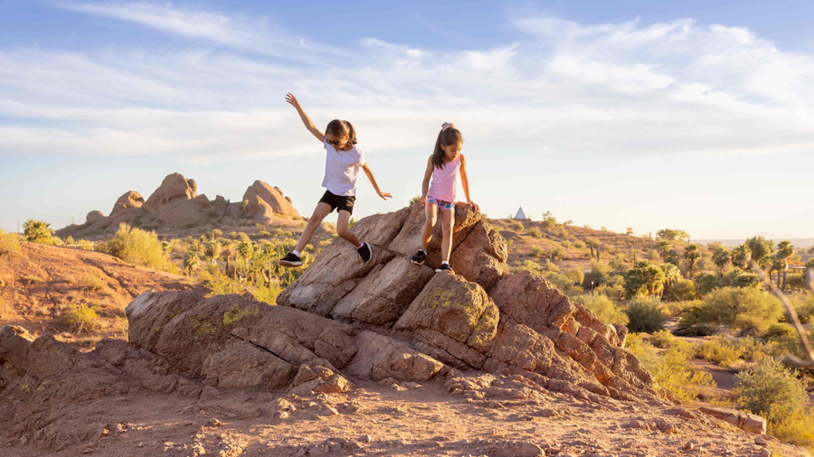 Girls exploring Papago Park