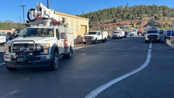 APS trucks staged for PSPS