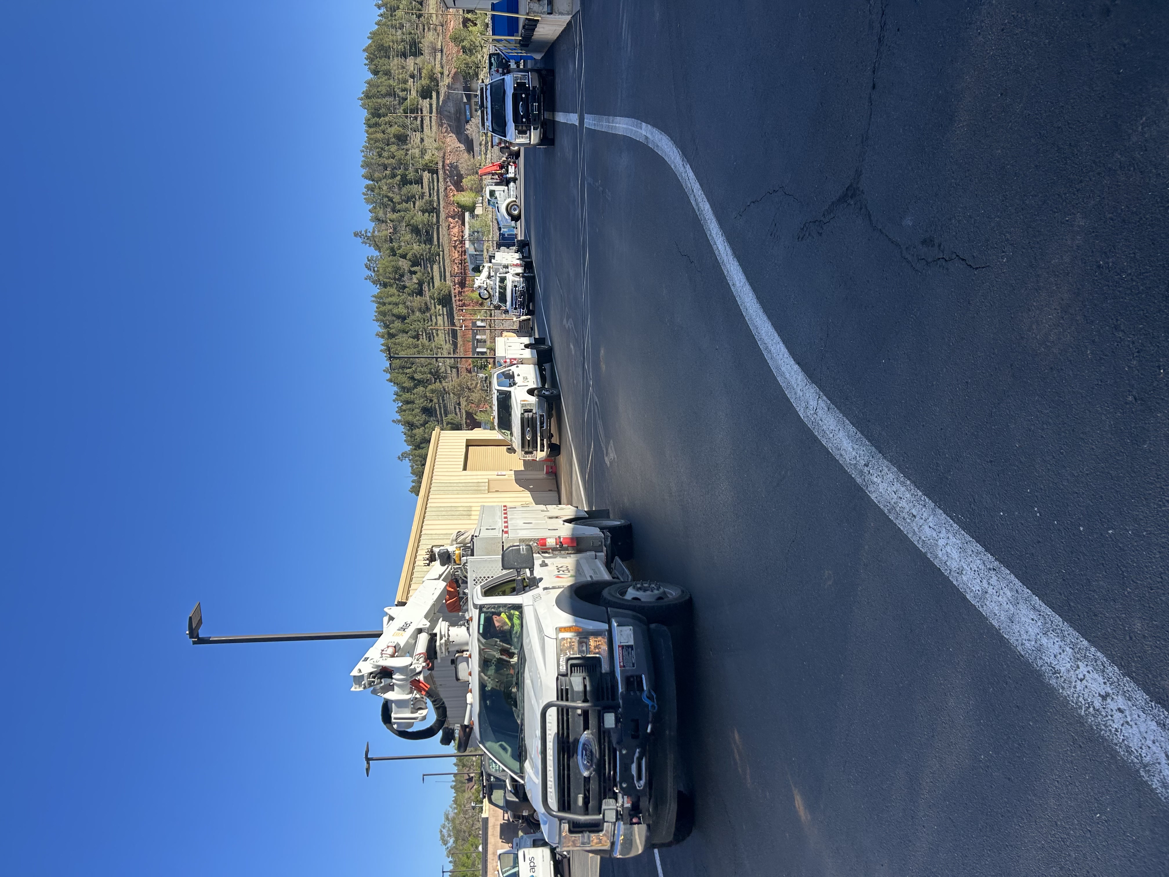 APS trucks staged for PSPS