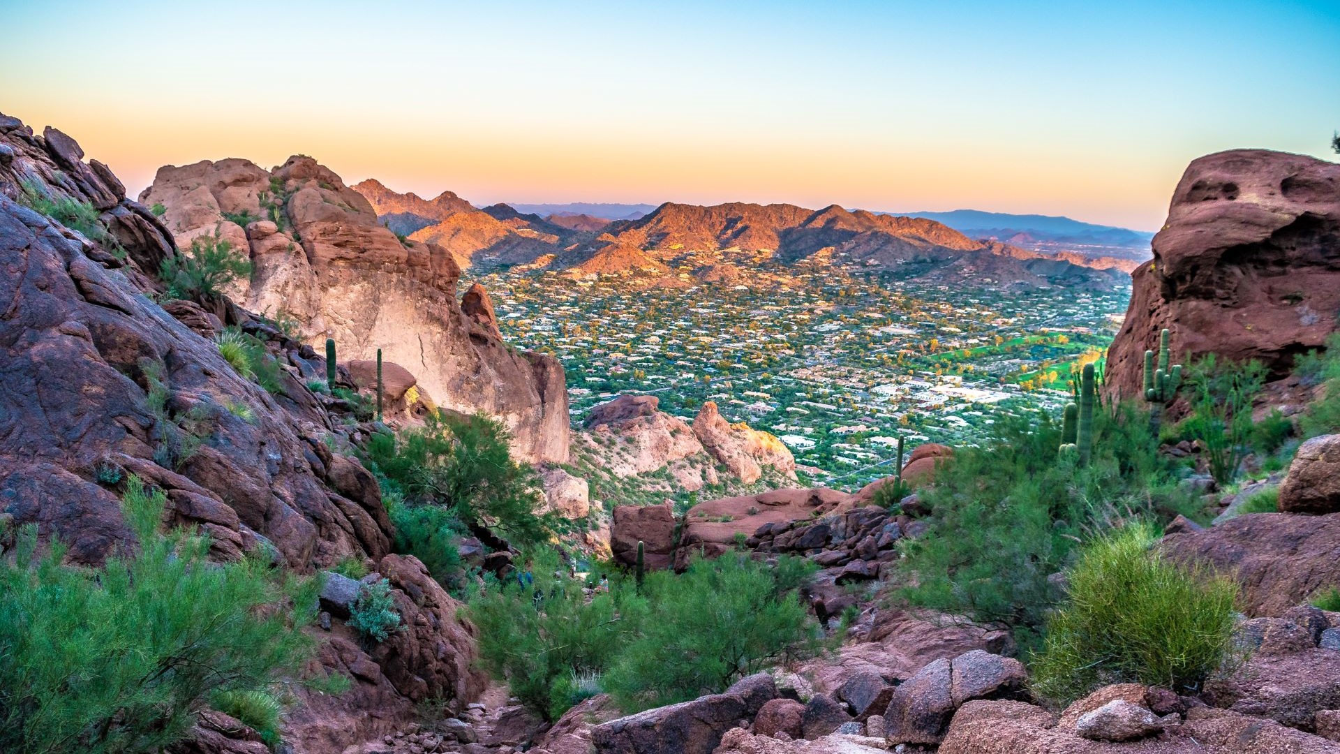 View of a valley from high on a mountain