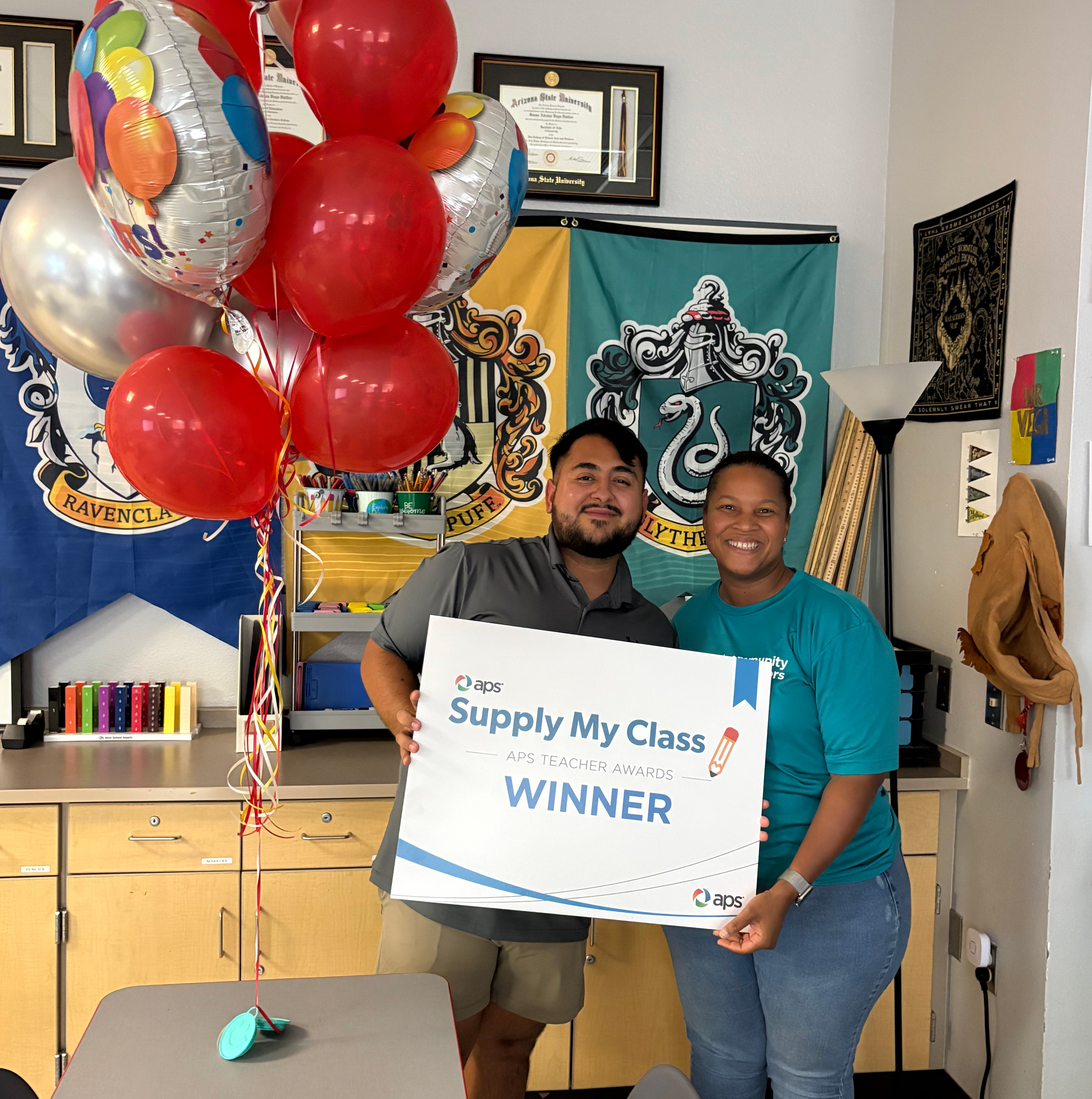 A Supply My Class winner in his classroom