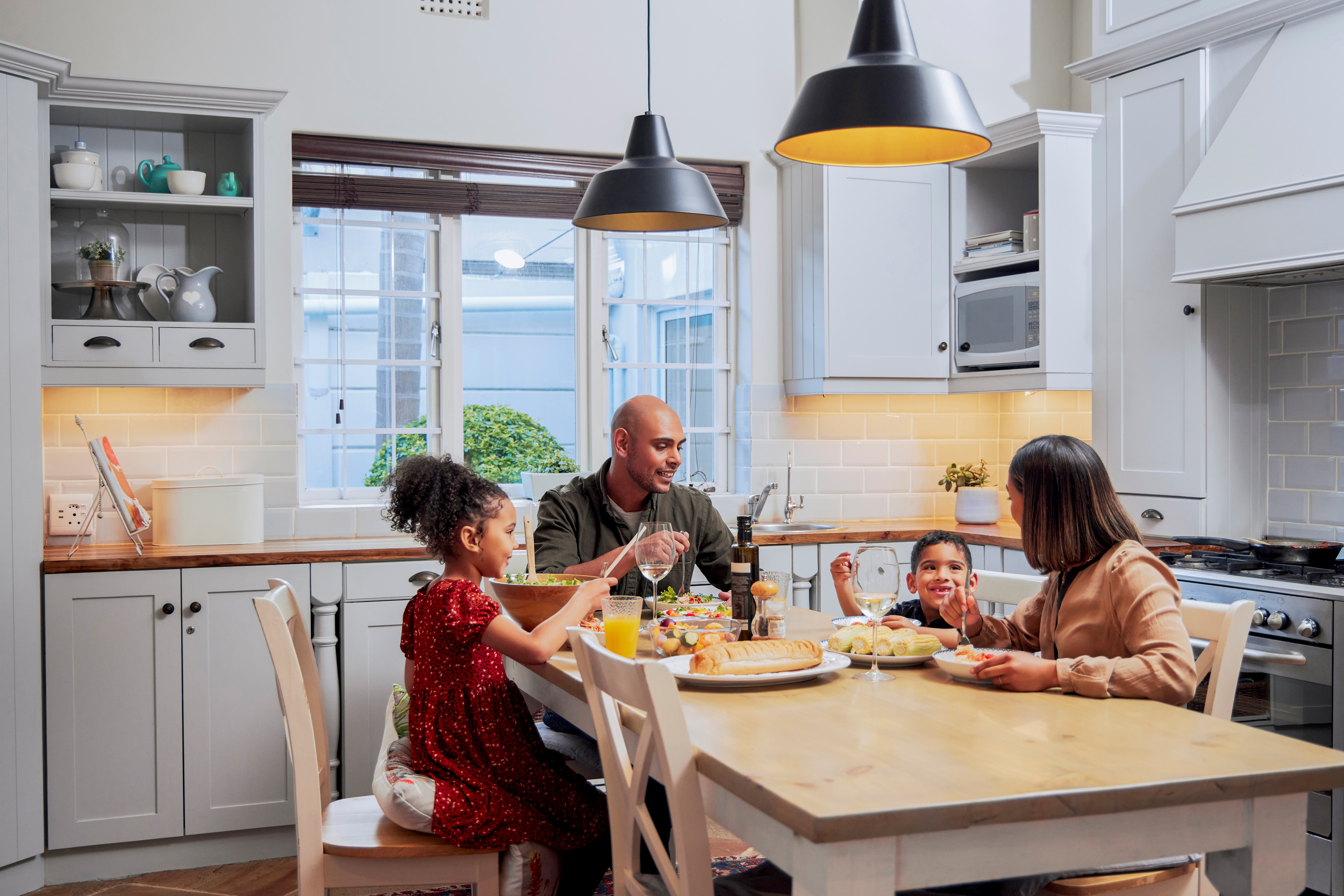 Family at dinner table