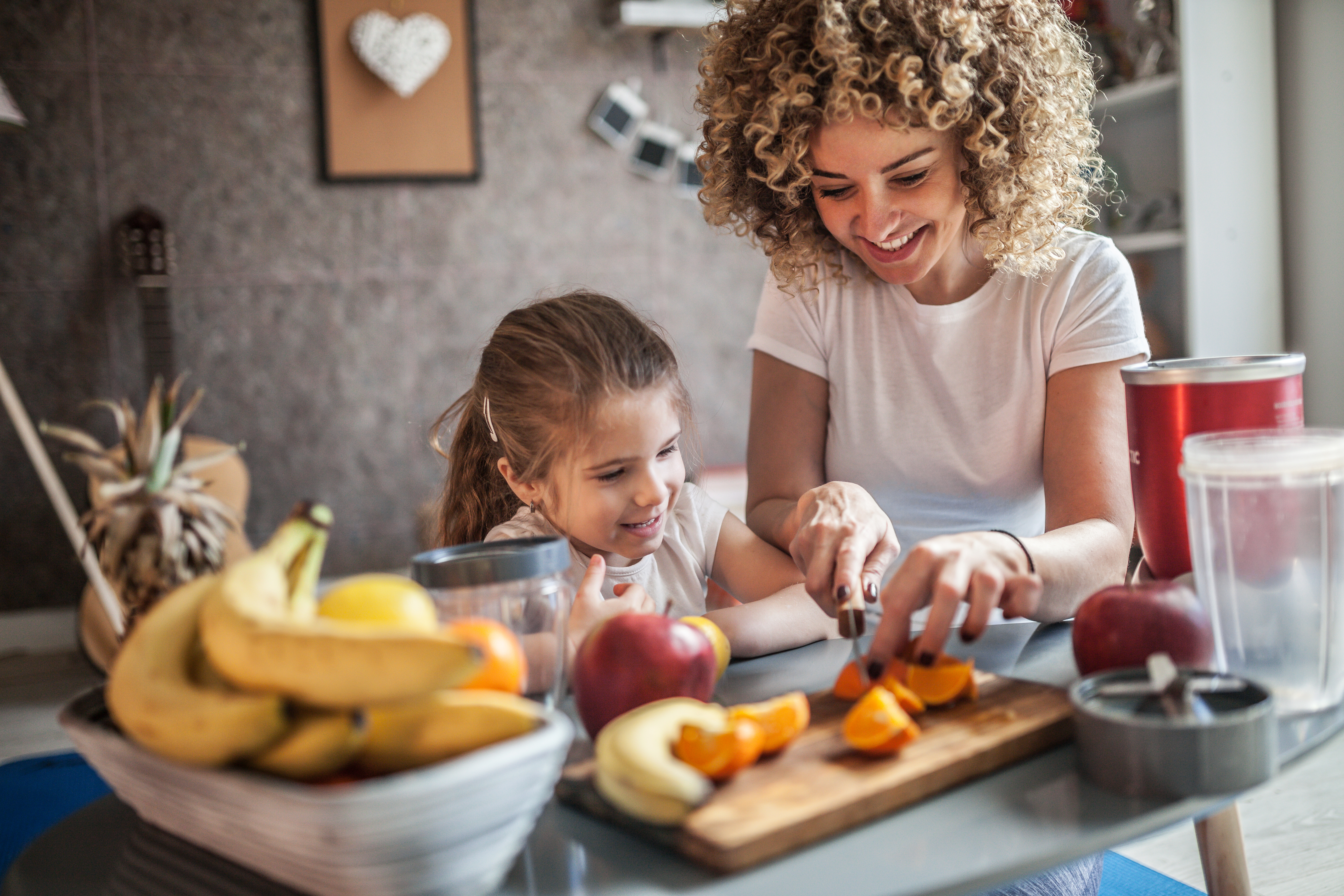 Mom and daughter in kitchen