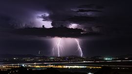 view of the stormy night sky