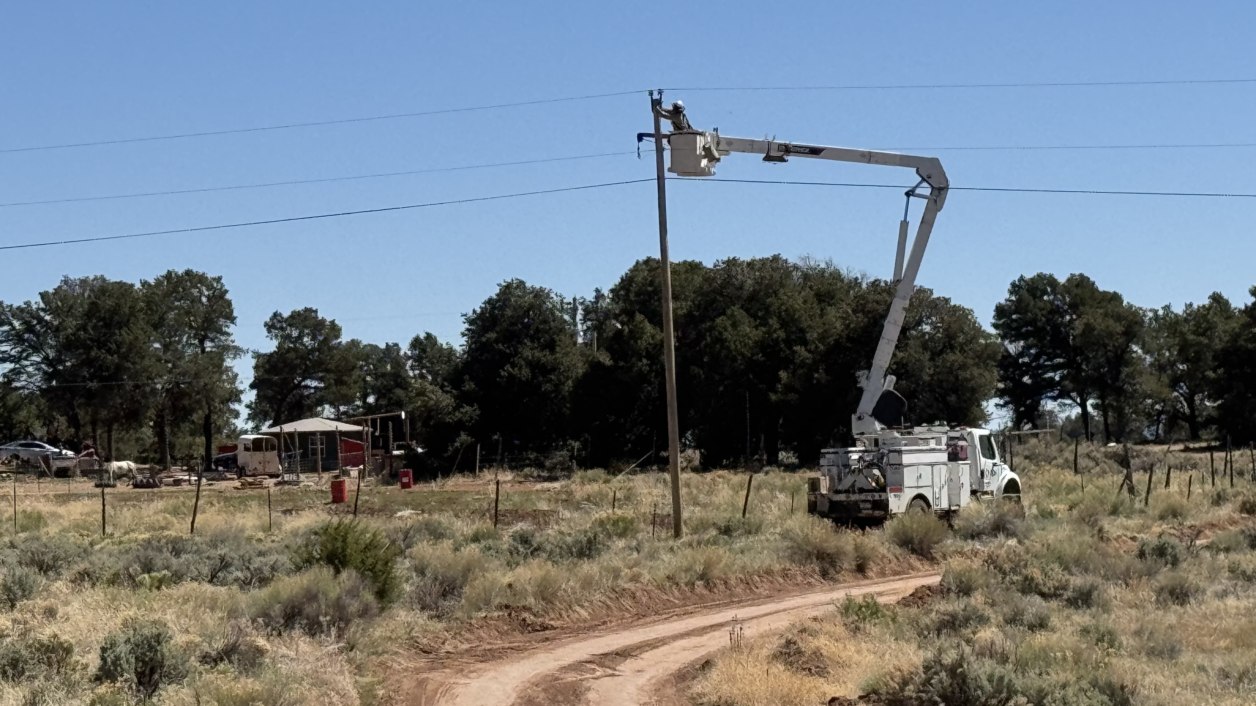 Bucket truck on the Navajo Nation