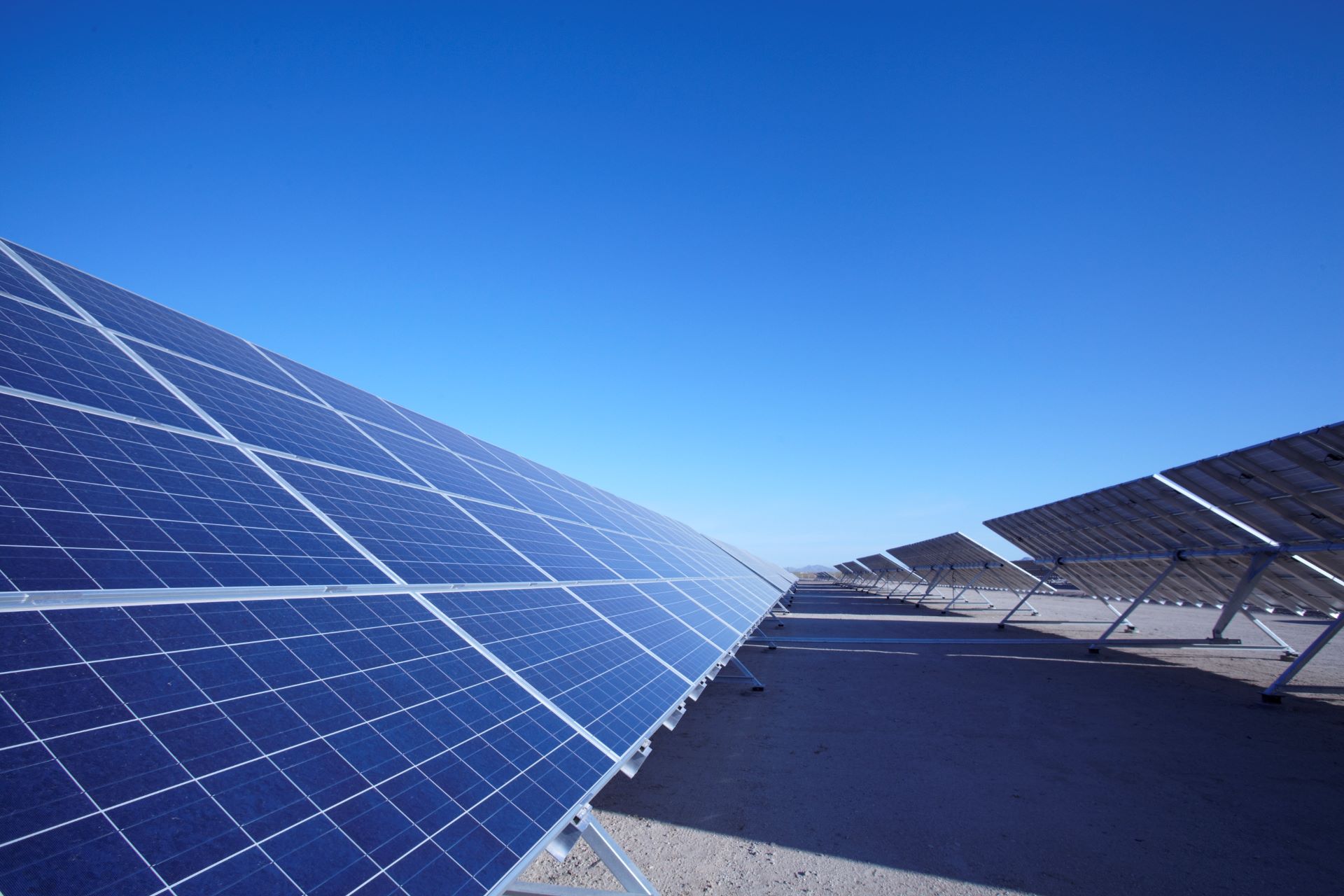 solar panels in solar field