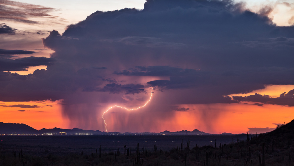 lightning in the desert