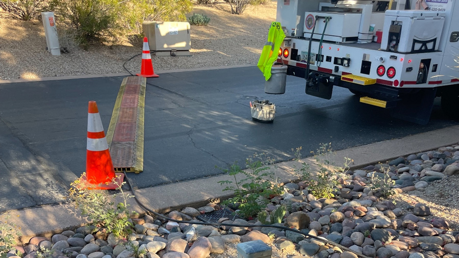 Temporary Cable across street