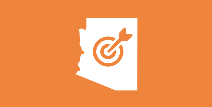 icon of a target on the state of Arizona illistration