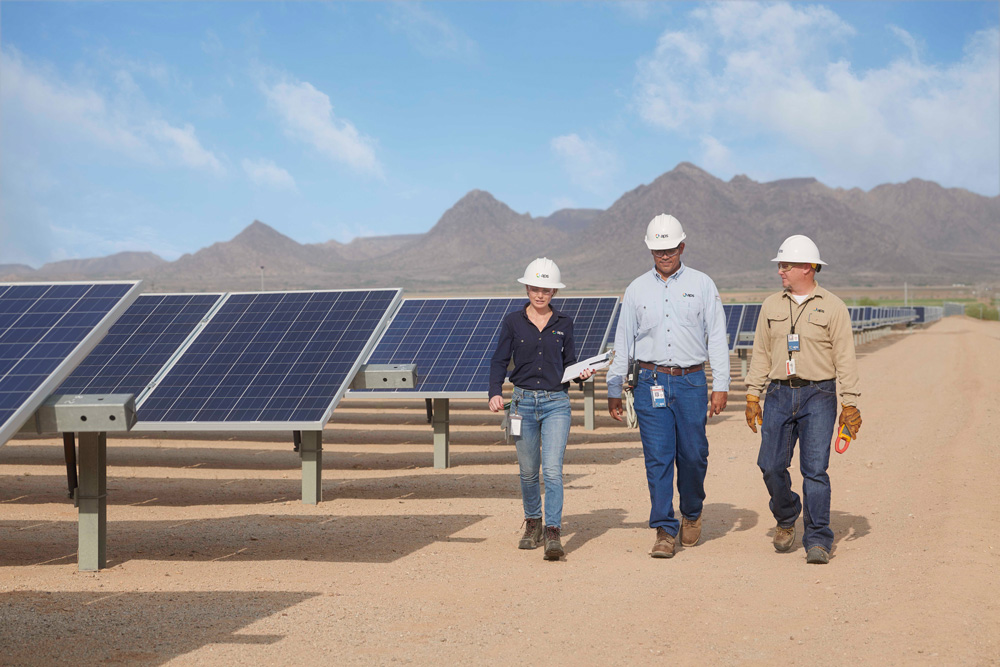 solar field workers