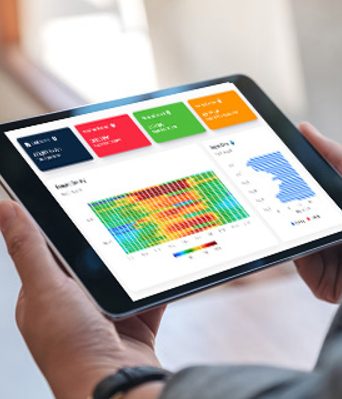 Charts on a tablet screen