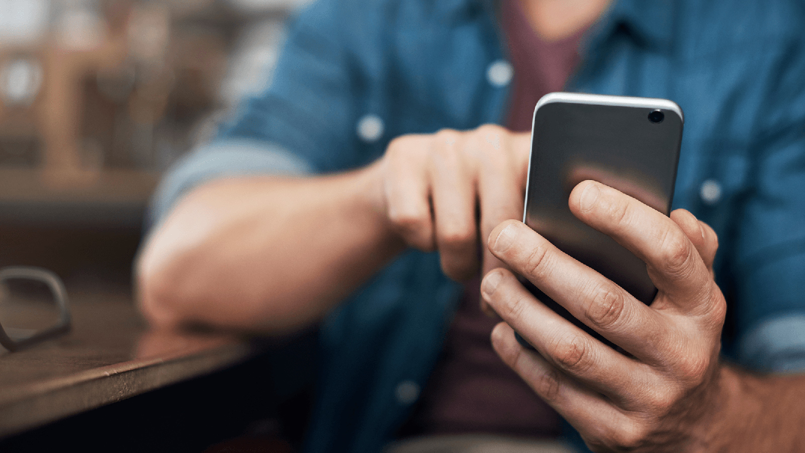 Man using his phone.