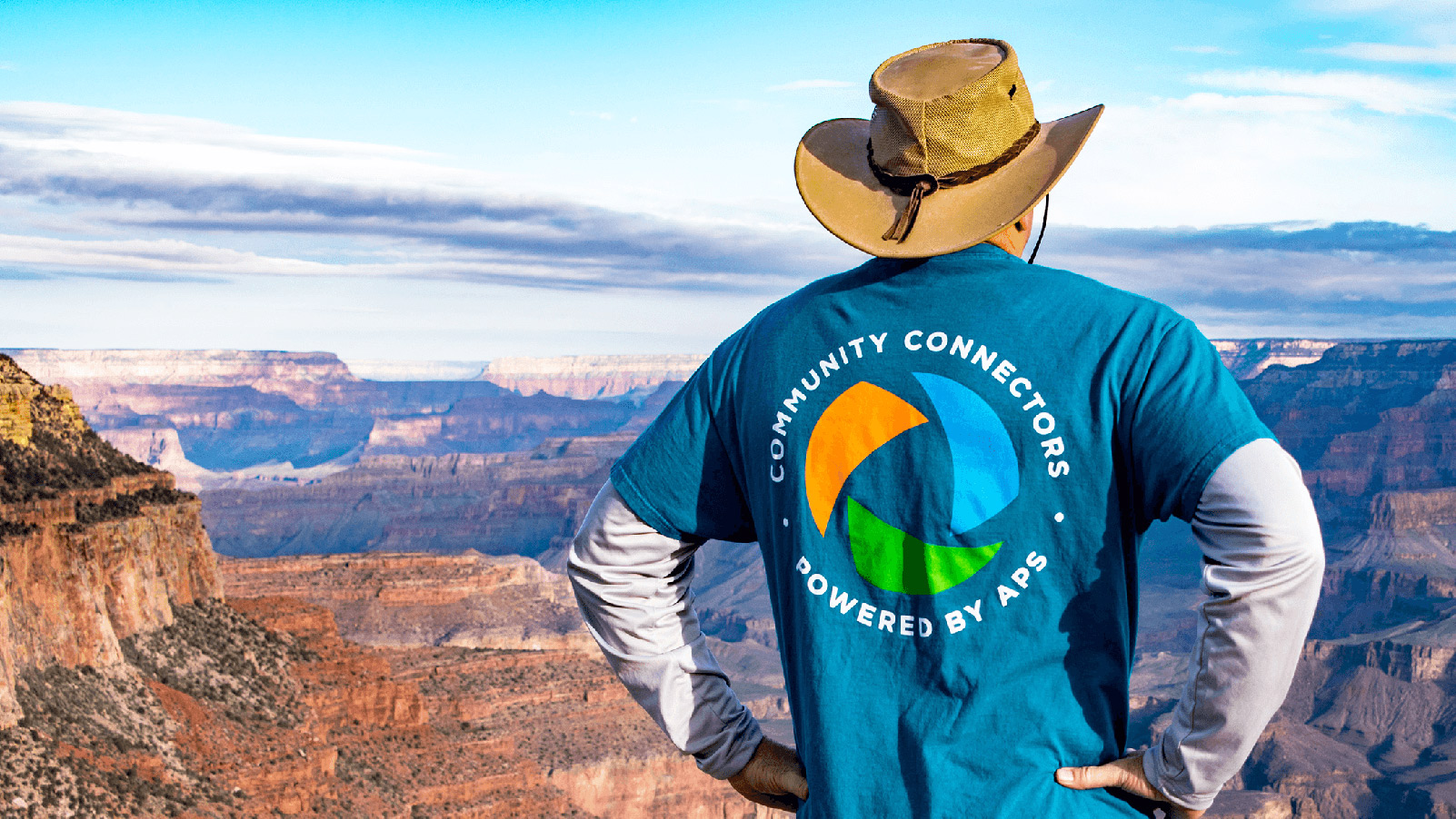 APS volunteer looking out across the Grand Canyon.