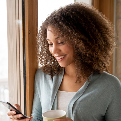Woman looking at phone