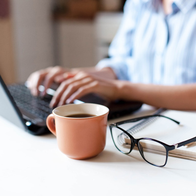 Woman using laptop