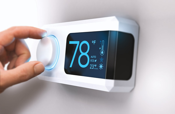 Digital thermostat set to 78 degrees