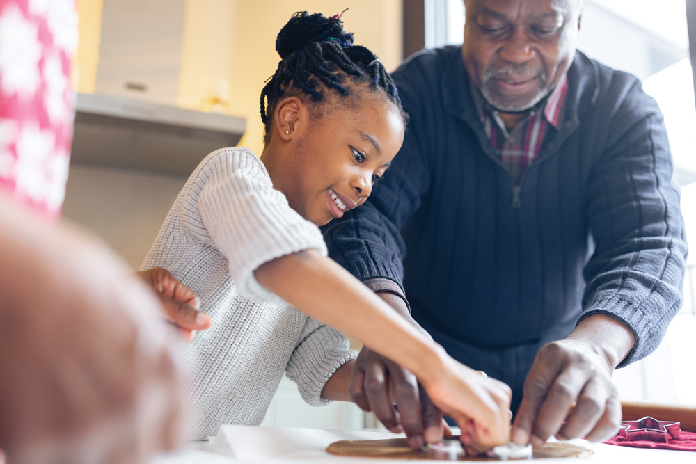 Grandfather and his grand daughter