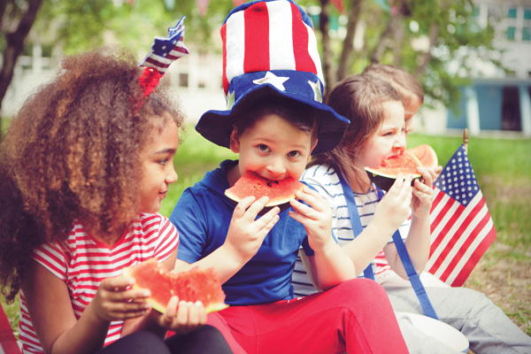 Children on the 4th of July