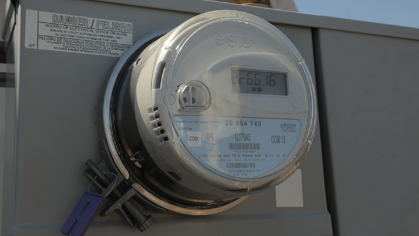 Close up view of a meter.
