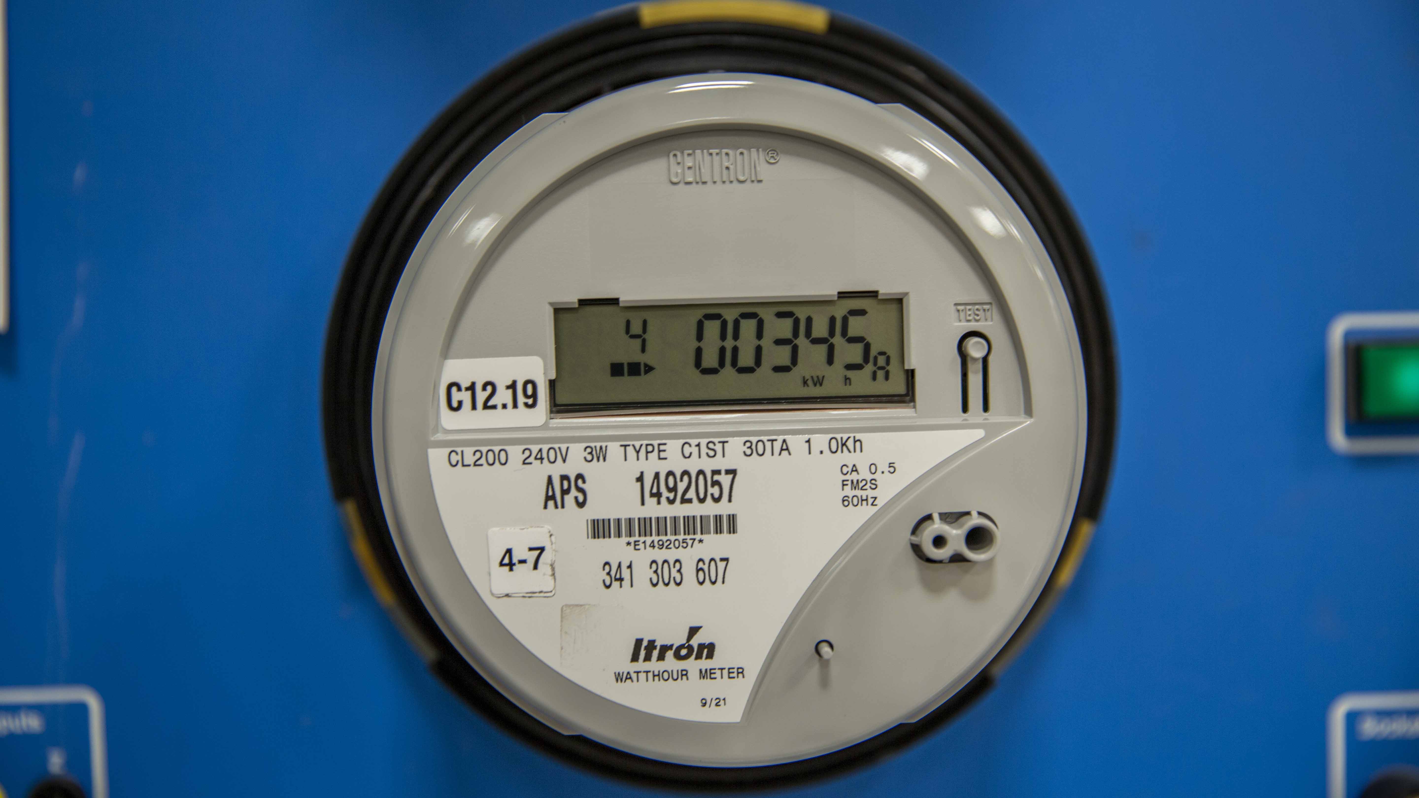 Closeup view of standard AMI a meter
