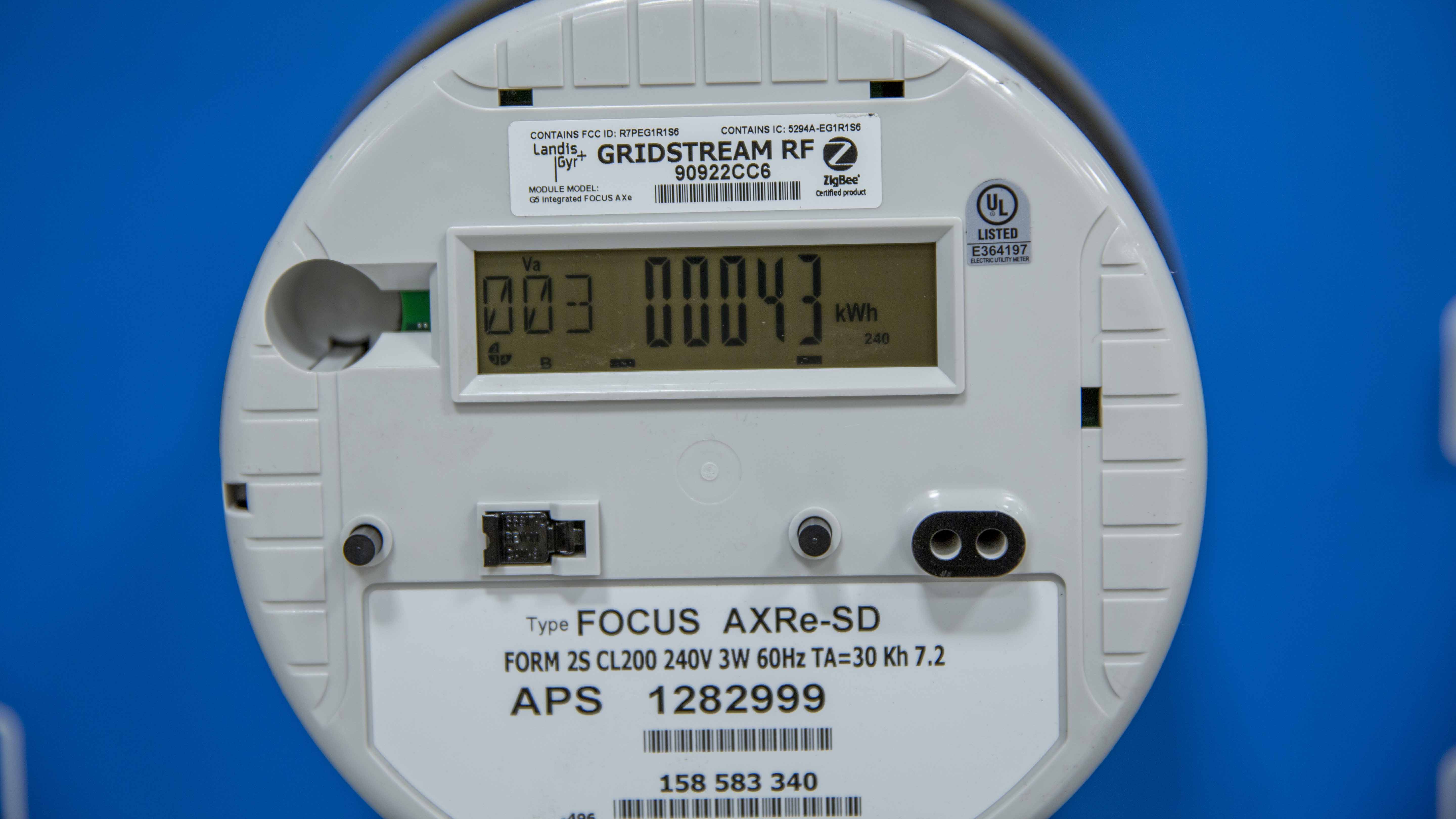 Closeup view of standard AMI a meter