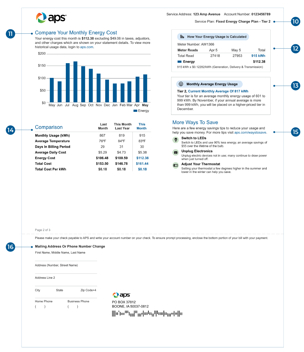 Fixed Energy Charge bill - page 2
