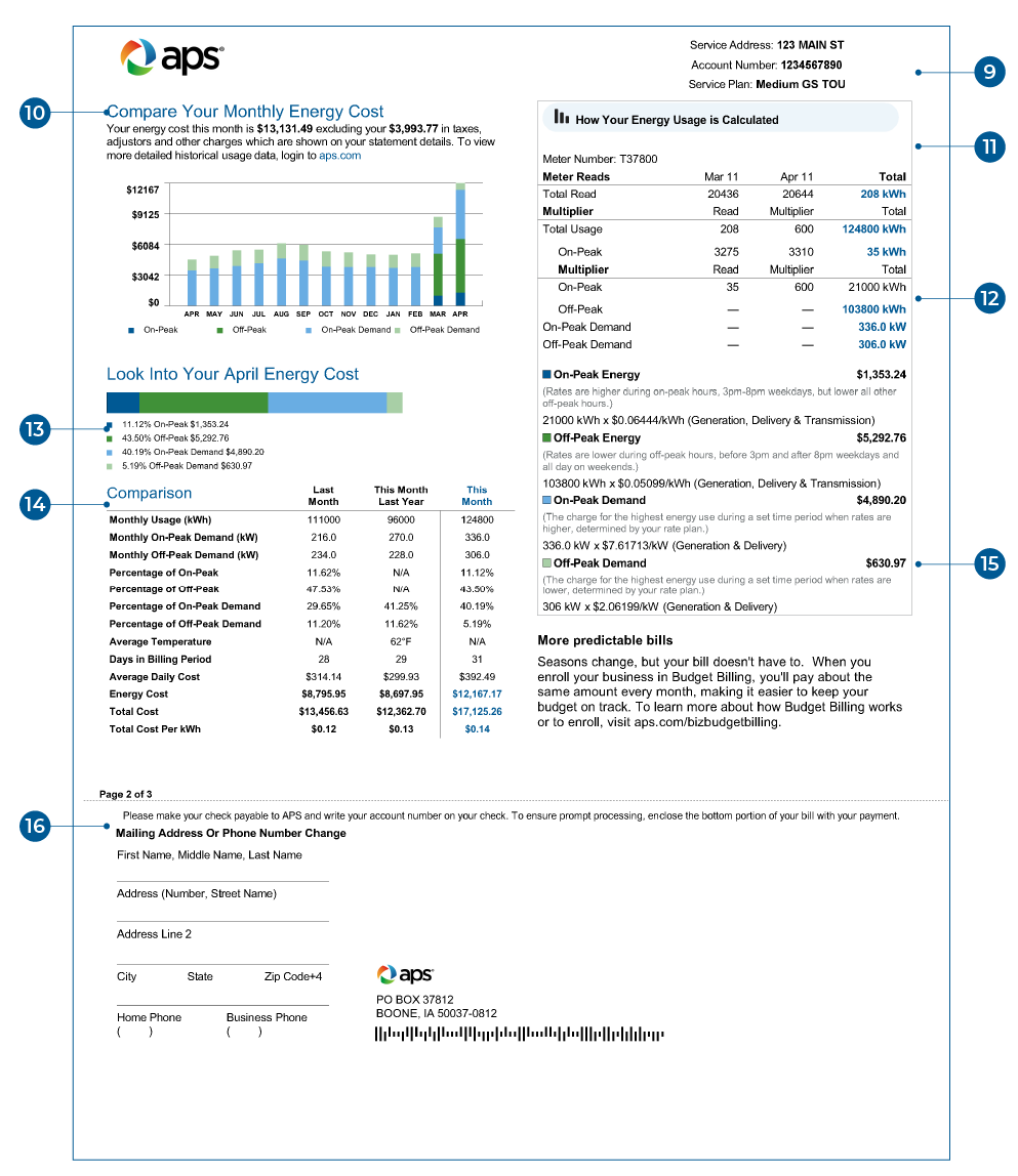 Medium General Service bill - page 2