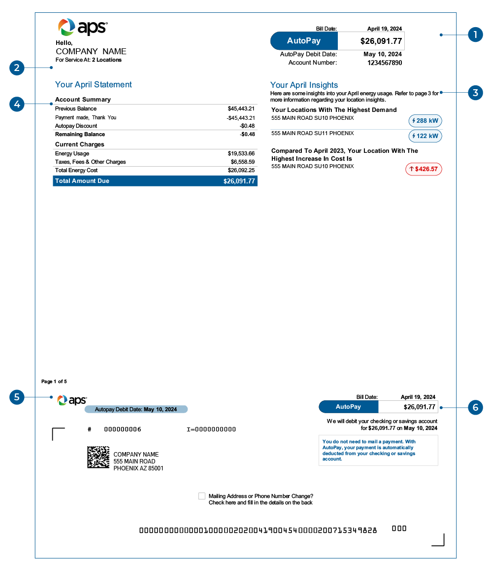 Commercial Summary Billing page 1