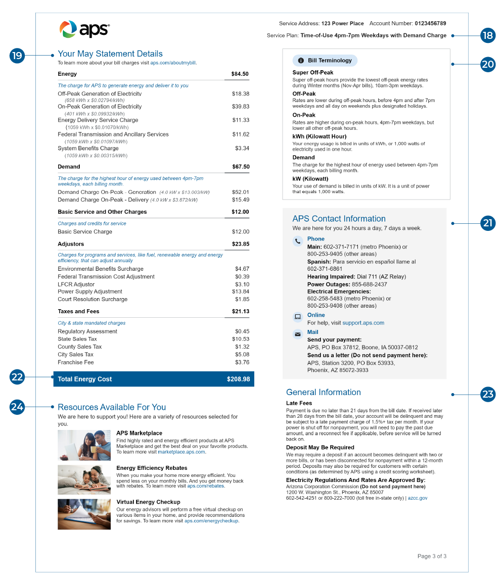 TOU 4-7 Weekdays with Demand bill page 3
