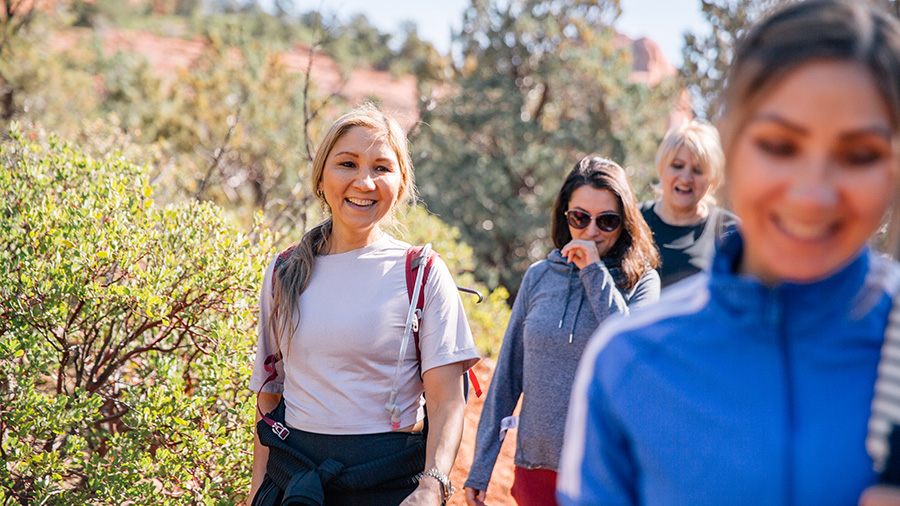 Women hiking