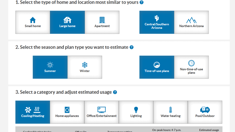 Energy Estimator Screenshot
