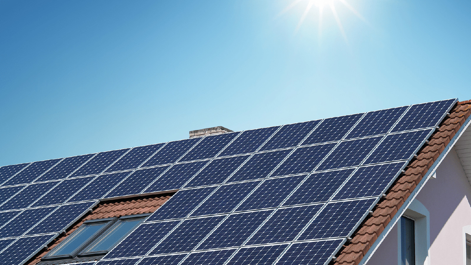 Solar panels on a roof