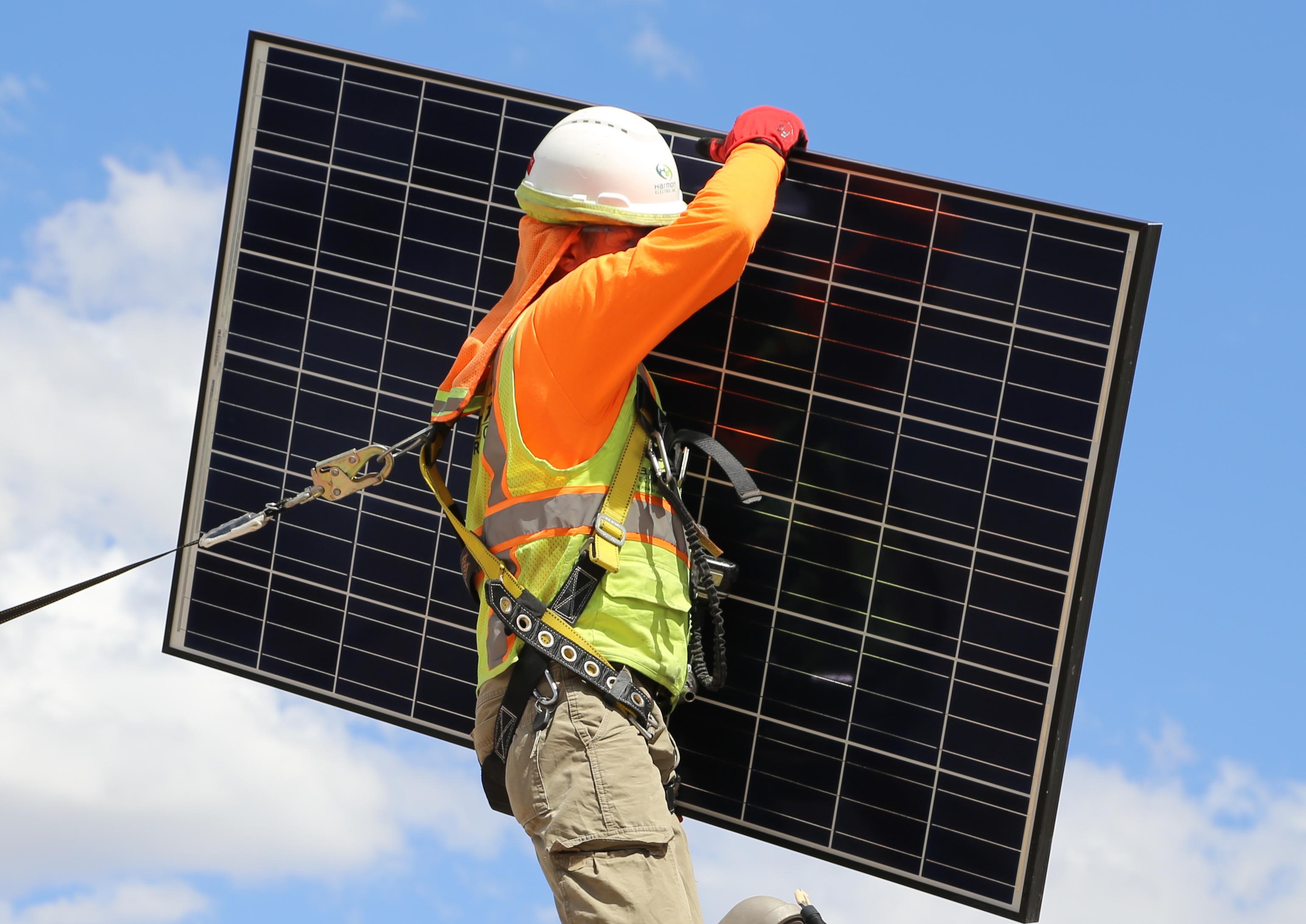 solar panel worker