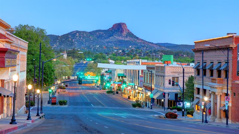 Prescott Arizona in the early morning